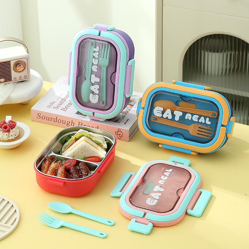 Set Fibbia Portatessere per Pranzo e Borraccia - Scatola Pranzo Bento in Acciaio Inossidabile per Lavoratori d'Ufficio