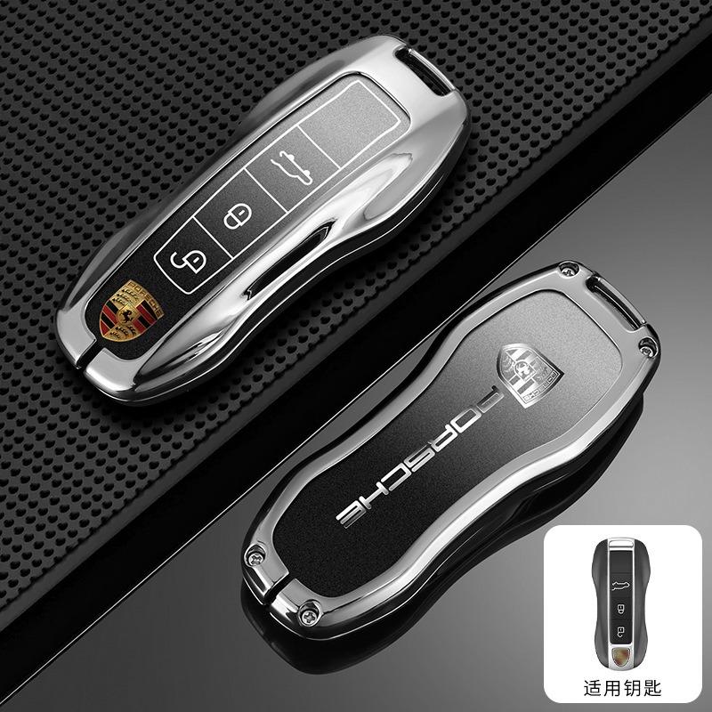 

Zinc Alloy Car Key Case Cover Protector Shell Smart Remote Accessories for Porsche 911 718 Panamera Macan Cayenne Boxster Cayman