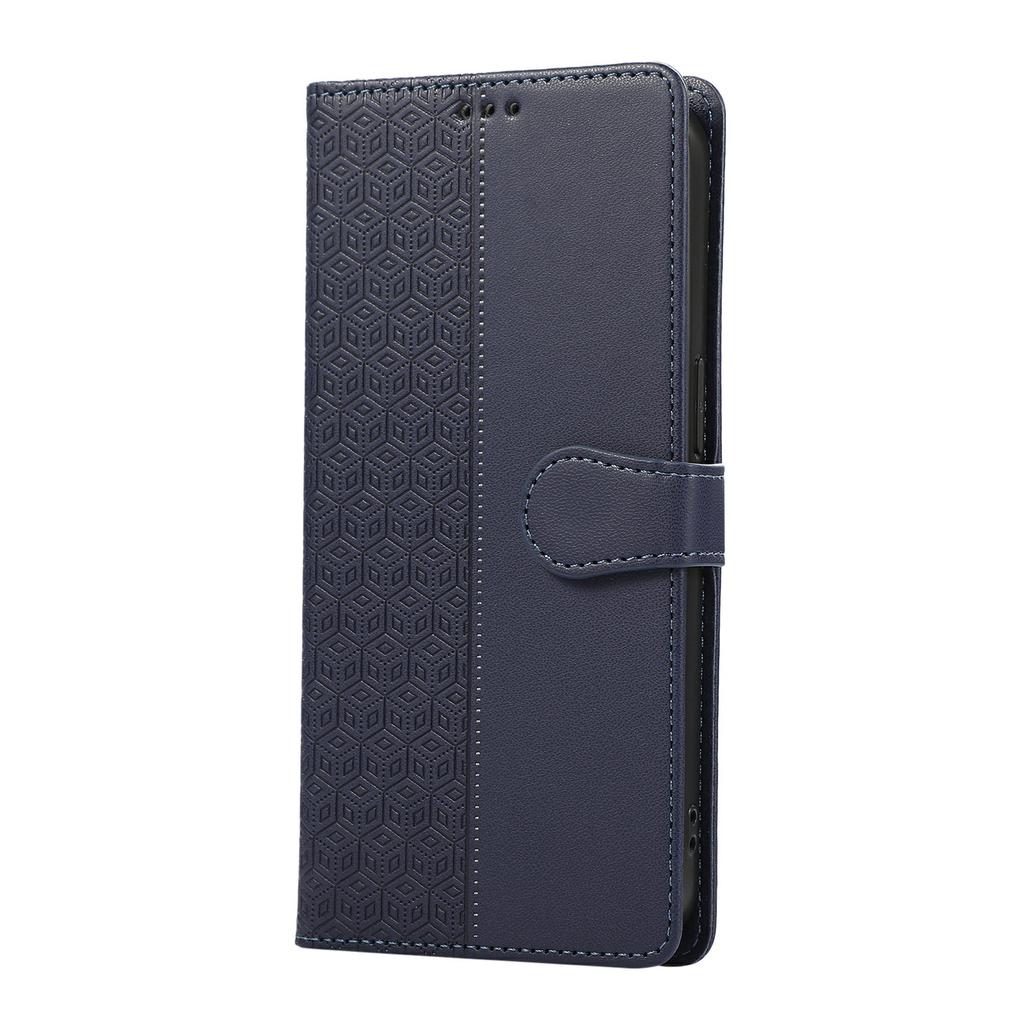 Phone Case For Honor Magic8 Lite 5G / X9d 5G / X70 5G Splicing Imprinted Rhombus Leather Cover with Wrist Strap