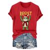 Women's Fashion Casual Printed Round Neck Short Sleeved Pullover T-Shirt Top