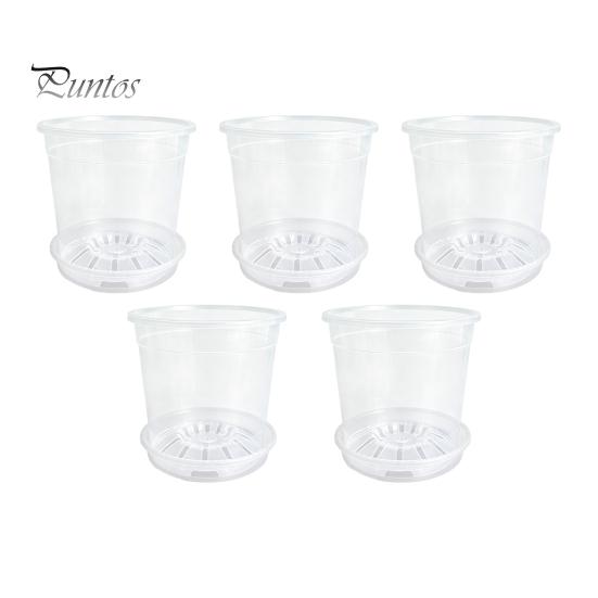 Breathable Plant Pots for Rootlets Clear Plastic Orchid Pot with Saucer, Drainage Holes, Ventilated Flower Rose, Phalaenopsis, Seedings Containers