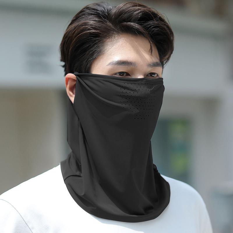 Unisex Uv Protection Outdoor Neck Wrap Cover Sports Sun Proof Bib Ice Silk Mask Face Cover Neck Wrap Cover Sunscreen Face Scarf