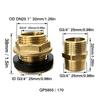 1 '' 3/4'' 1/2'' Brass Water Tank Joint Inlet and Outlet Partition Joint Flange with Sealing Gasket for Hose Connection