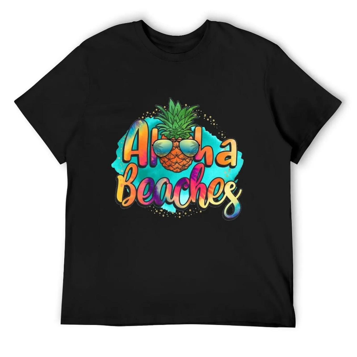 ALOHA BEACHES T-Shirt tees oversize t-shirts man custom shirt heavy weight t shirts for men XXXXXL чёрный