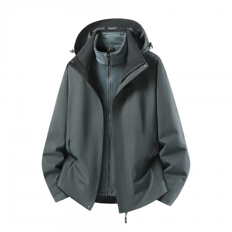 Mens Womens 3-in-1 Detachable Windproof Waterproof Jacket With Removable Fleece Liner
