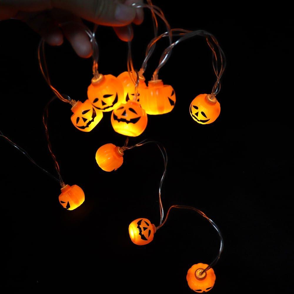 1PC 10/20 LED Halloween Mini Pumpkin String Lights Battery Operated Decorative Lights For Home Indoor Bedroom Party Decoration