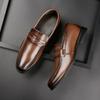 Britain Fashion Men's Brown Black Loafters Leather Oxford Flats Casual Shoes Male Business Wedding Dress Footwear  Hombre
