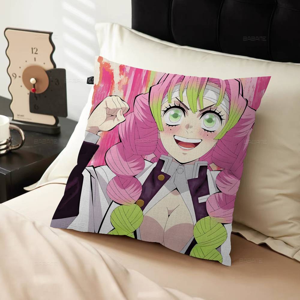 Anime Character Mitsuri Kanroji Pillow Cushion Cover Pillowcase Living Room Sofa Home Decor Customized