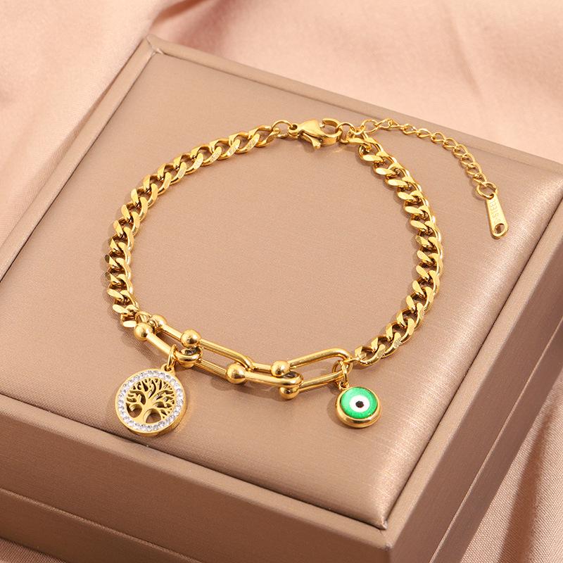 Korean Fashion Titanium Steel Diamond Inlaid Women's Luxury Bracelet