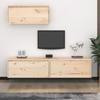 VidaXL TV Stands, 3 Pcs, Solid Pine Wood