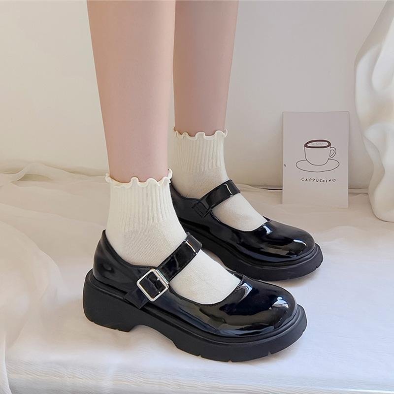 Cotton Socks Women INS Fashion Summer Cute Kawaii Solid Luxury Korean Japanese Ruffles Ankle Girl Spring Black White Middle Tube
