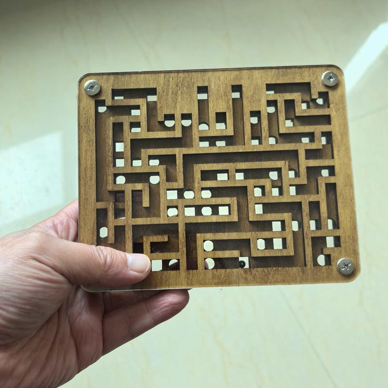 Wooden Labyrinth Games Double Sided Maze for Kids Teens Difficult Brain Teaser Puzzles IQ Test Mind Challenge Educational Toys