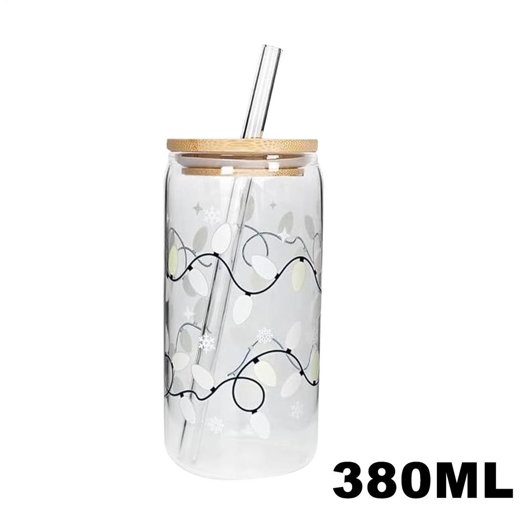 Color Changing Cups With Lids And Straws Christmas Color Changing Cups With Lid Straw Reusable Glass Drink Bottle For Hot