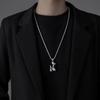 Bungee Jumping Balloon Dog Necklace: Punk Hip Hop Titanium Steel Sweater Chain for Couples with Accessories