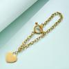 European Style Stainless Steel Bracelet with Laser-Engraved Love Logo: Stylish, Smooth, Simple Design for Women.