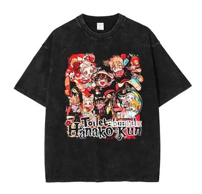 

Hot Anime Toilet Bound Hanako Kun Anime Lover Washed Tshirt Unisex Oversized Suitable for all seasons personality Clothes soft S