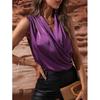 Women's Sleeveless Pleated Vest Shirt Top