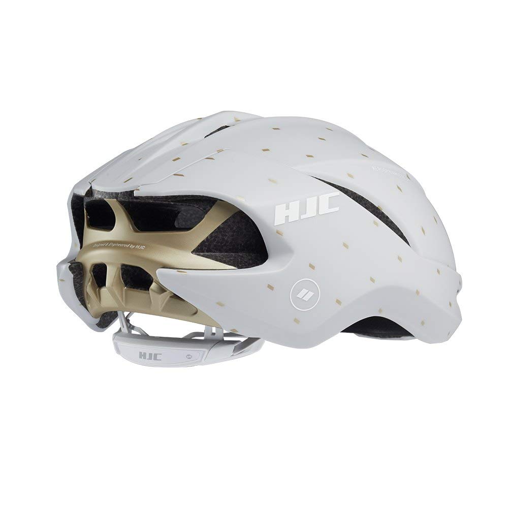 HJC Bicycle Helmet FURION Road Bike Helmet Breathable Lightweight OFF WHITE [JCF Certified] 2.0 Semi-Aero (MT GOLD, L(58-63cm))