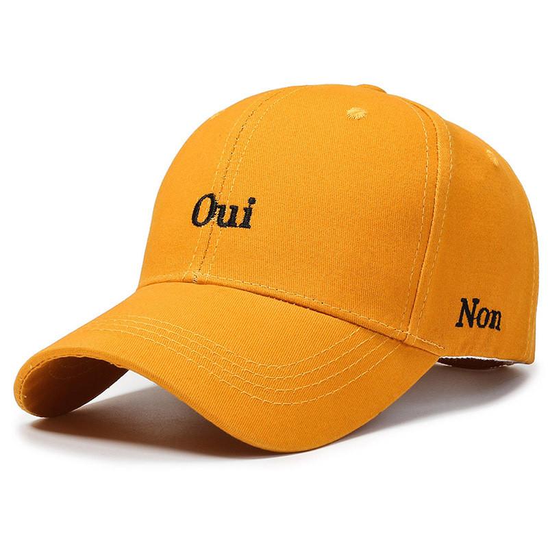 Oui Letters Embroidery Non Duck Cap Girl Spring Autumn Outdoor Running Sports