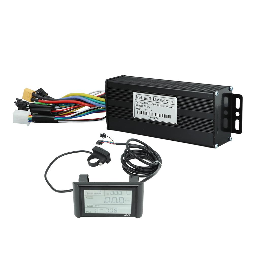 Kit de Conversión para Bicicleta Eléctrica Controlador de 3 Modos 30A 24V 36V 48V 1000?Medidor de panel LCD de 1500W