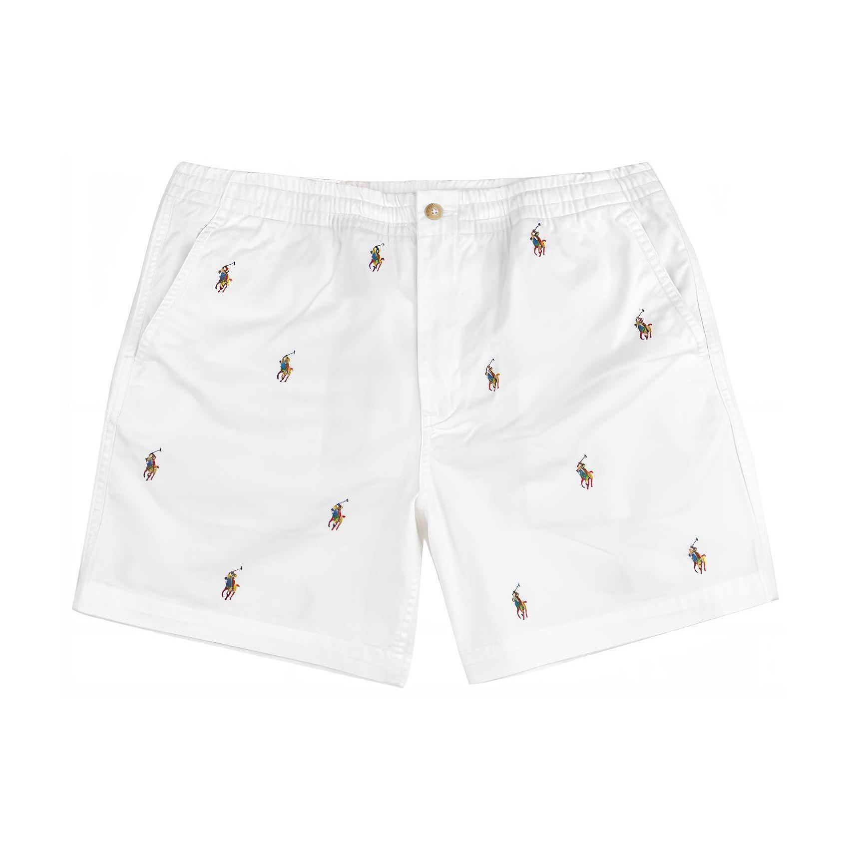 

Polo Ralph Lauren SS22 Logo Print Straight Leg Casual Shorts Men shorts White 710862778-001 L