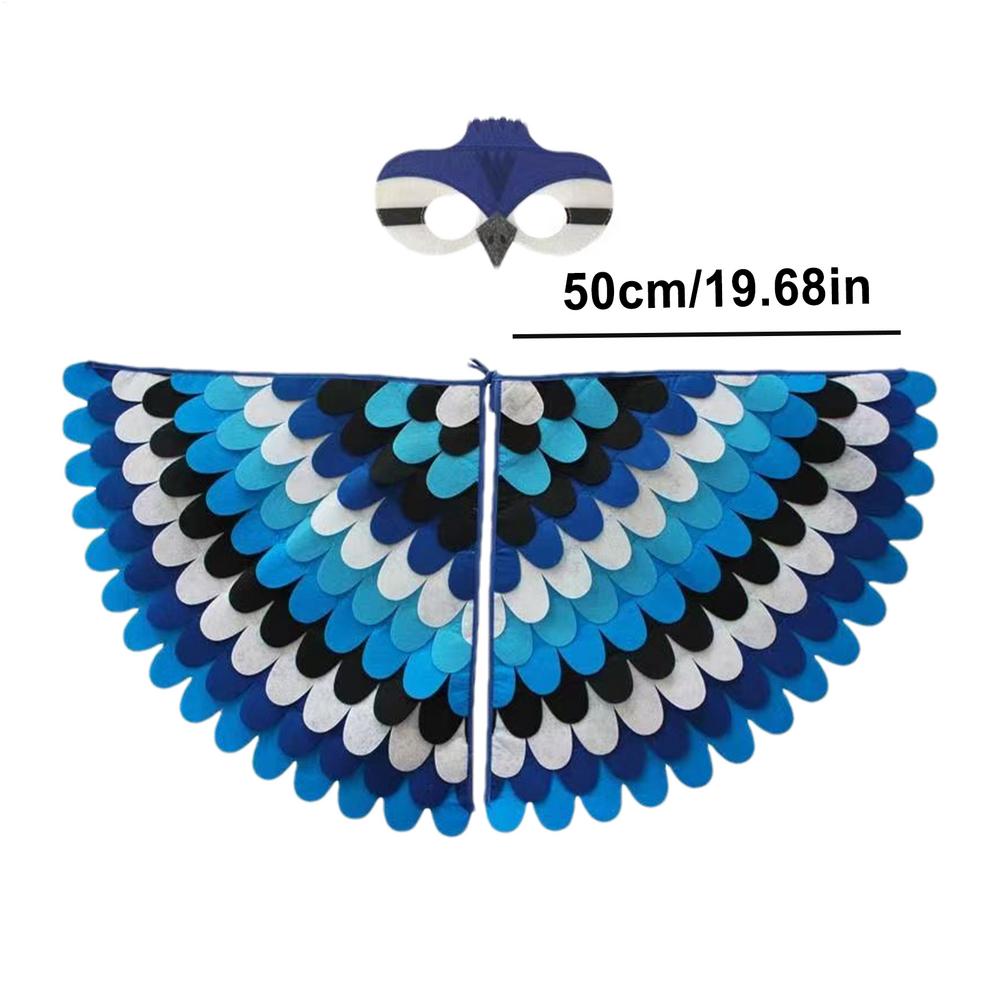 Bird Wings for Kids Gradient Color Costume Wings for Children Skin-Friendly Peafowl Costumes Colorful Wing for Halloween
