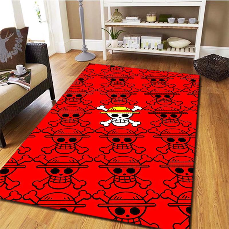 Tapis Tapis Tapis Pirates du Chapeau de Paille One Piece Pour Salon Chambre Maison Décoration de Canapé, Tapis de Sol Antidérapant pour Jouer aux Enfants