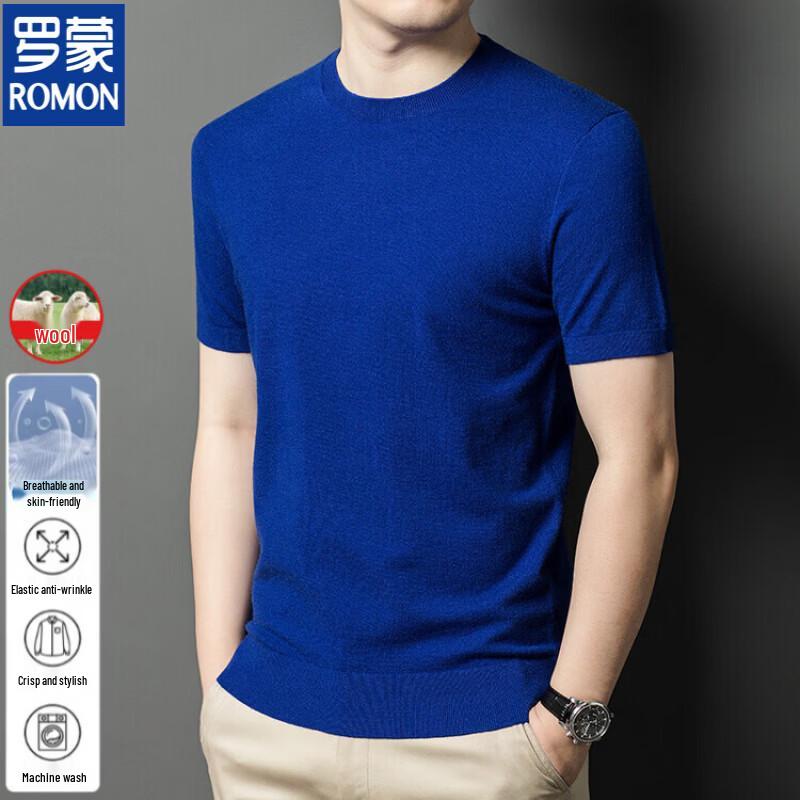Luomeng Men s Spring Summer Round Neck Knit Short Sleeve Sweater 4XL