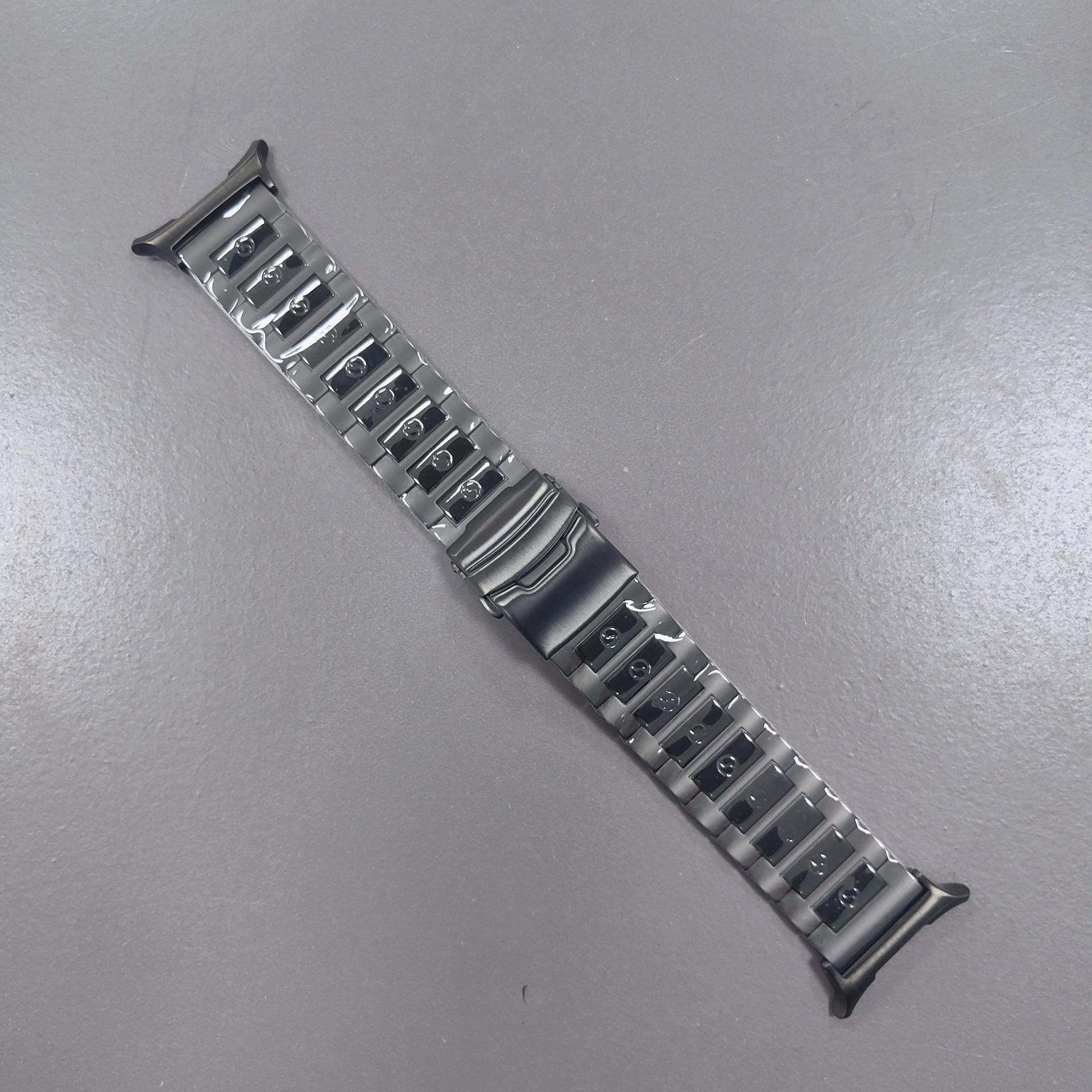 

For Samsung Galaxy Watch Ultra 47mm Titanium Alloy 3-Bead Watch Strap S Pattern Wrist Band Silver