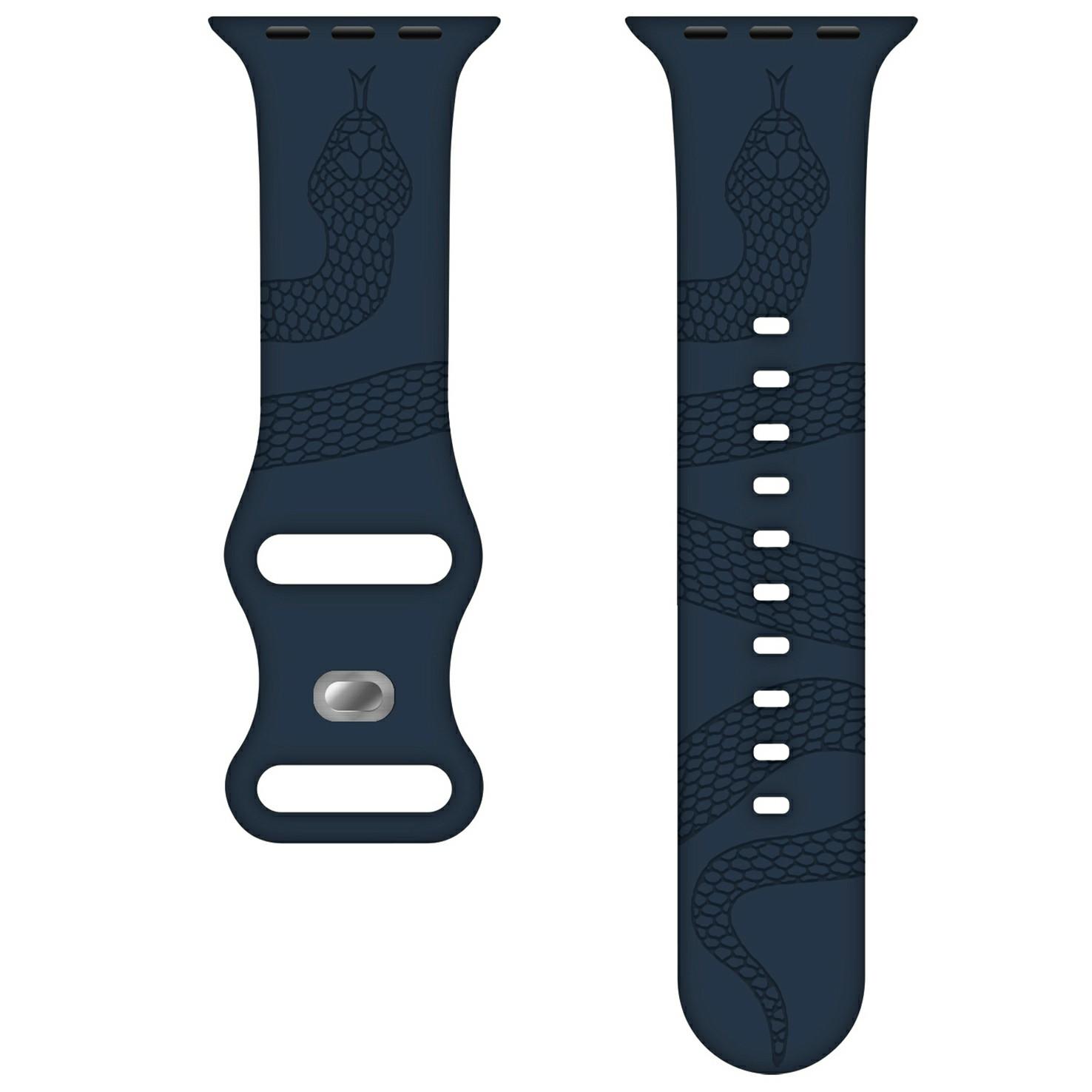 

Силіконовий ремінець для Apple Watch Series 11 10 42мм/9 8 7 41мм/SE3 SE2 SE 6 5 4 40мм/3 2 1 38мм Метелик Застібка Ремінець для годинника Зміїний візерунок Вигравіруваний A