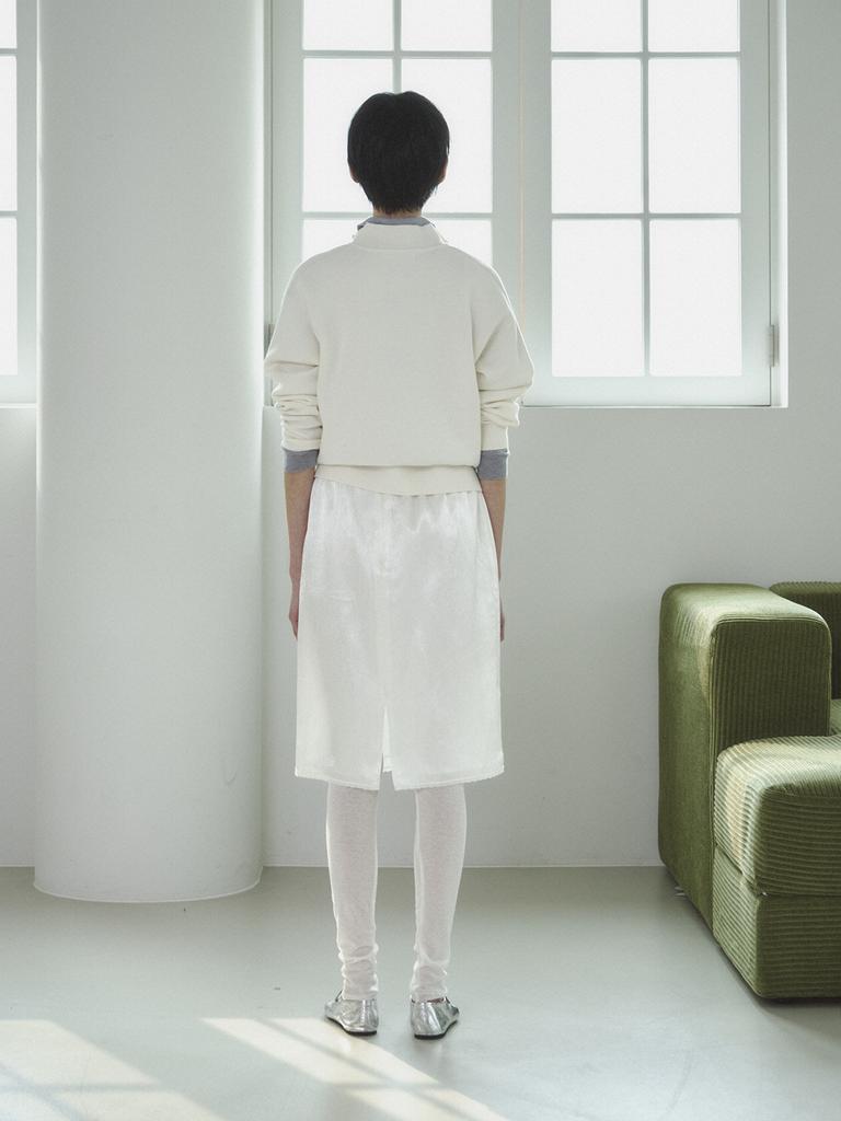 Reply Cashmere Cotton Half Zip-Up TopOff White
