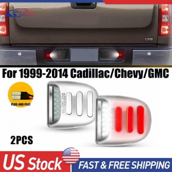2Pcs 18LED Plate License Lights For 1999-2014 Cadillac/Chevy/GMC Chrome Housing