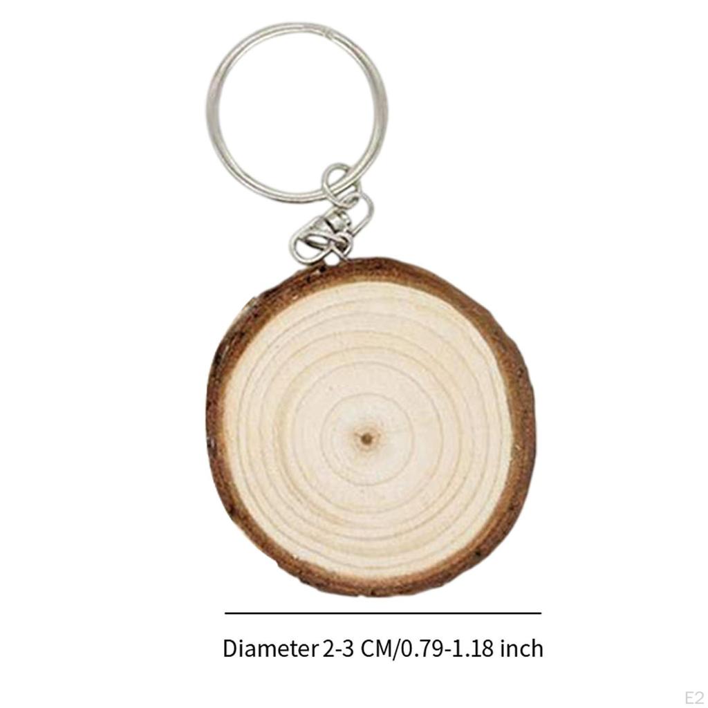 10x Unvollendete Holzscheiben Schlüsselanhänger Holz Schlüsselanhänger