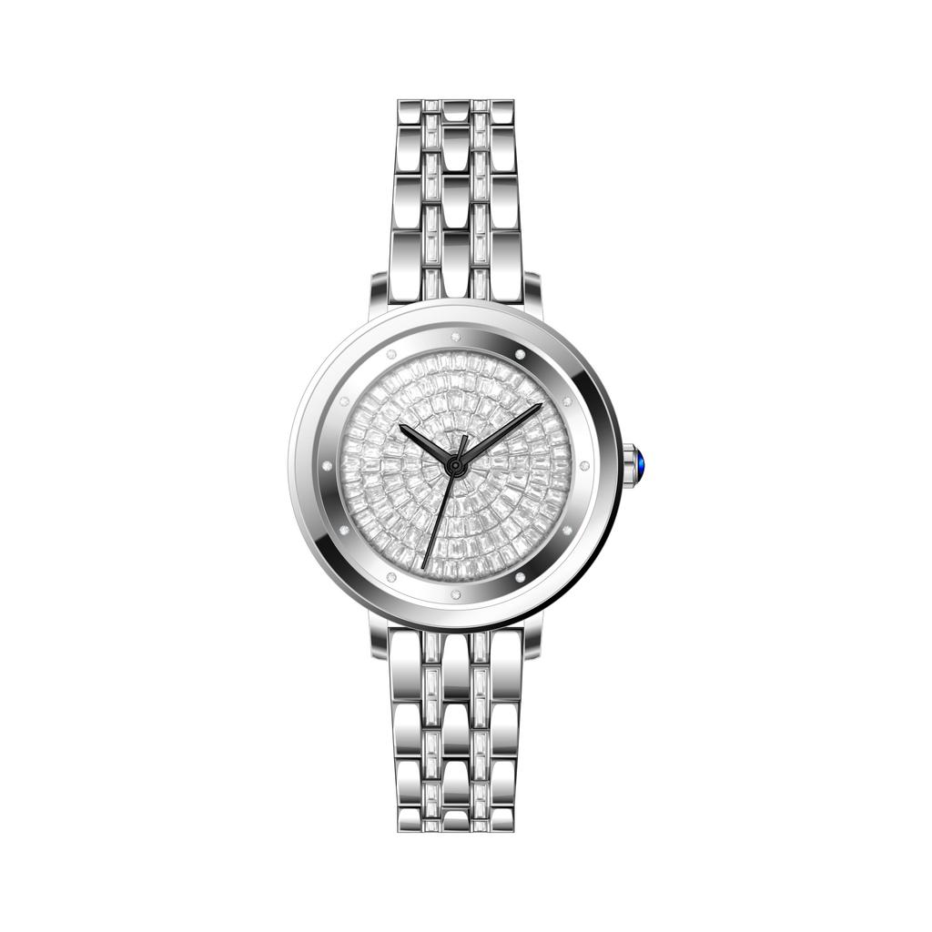 Fashion Strap Diamond Watch Ladies Full Diamond Watch Feminine Leather Strap Rose Gold Diamond Face Diamond
