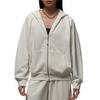 Sweatshirts Women's Sail White/Sail White Hooded Moderate Cardigan HV0323-133