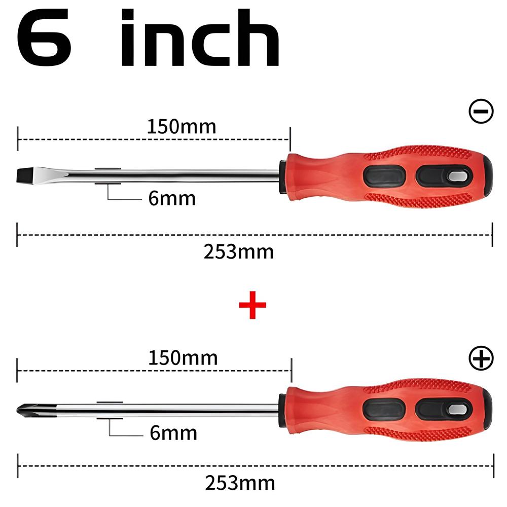 Magnetic Screwdriver Multifunctional Flat Head Cross Screwdriver Household Basic Anti Slip Manual Screw Drive Tool Screwdrivers
