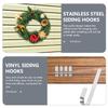 4 Pcs Vinyl Siding Hooks for Wall Metal Lamp Ordinary Hanging Light Silver Lamps