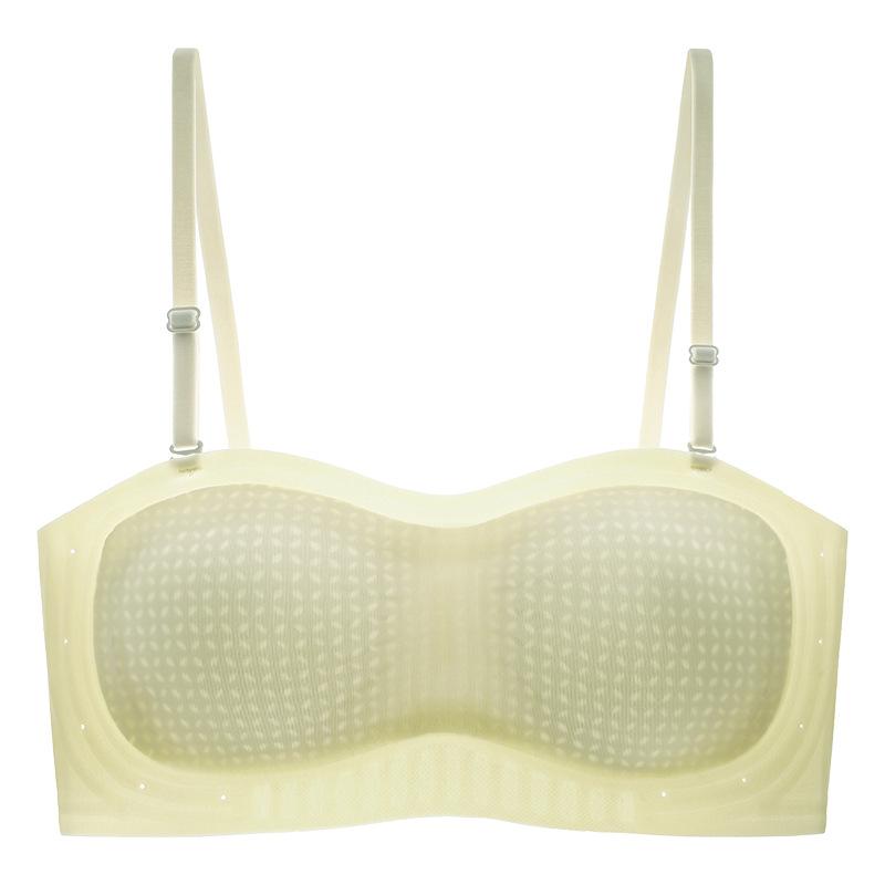 

Summer light and breathable tube top, no shoulder strap, non-slip jelly strip, no steel ring, light chest support m [34/75abc recommended 42.5-50kg] светло-зеленый