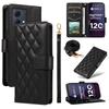 For Motorola Moto G84 5G Case Wallet Rhombus Leather Phone Cover with Shoulder Strap,Wrist Strap