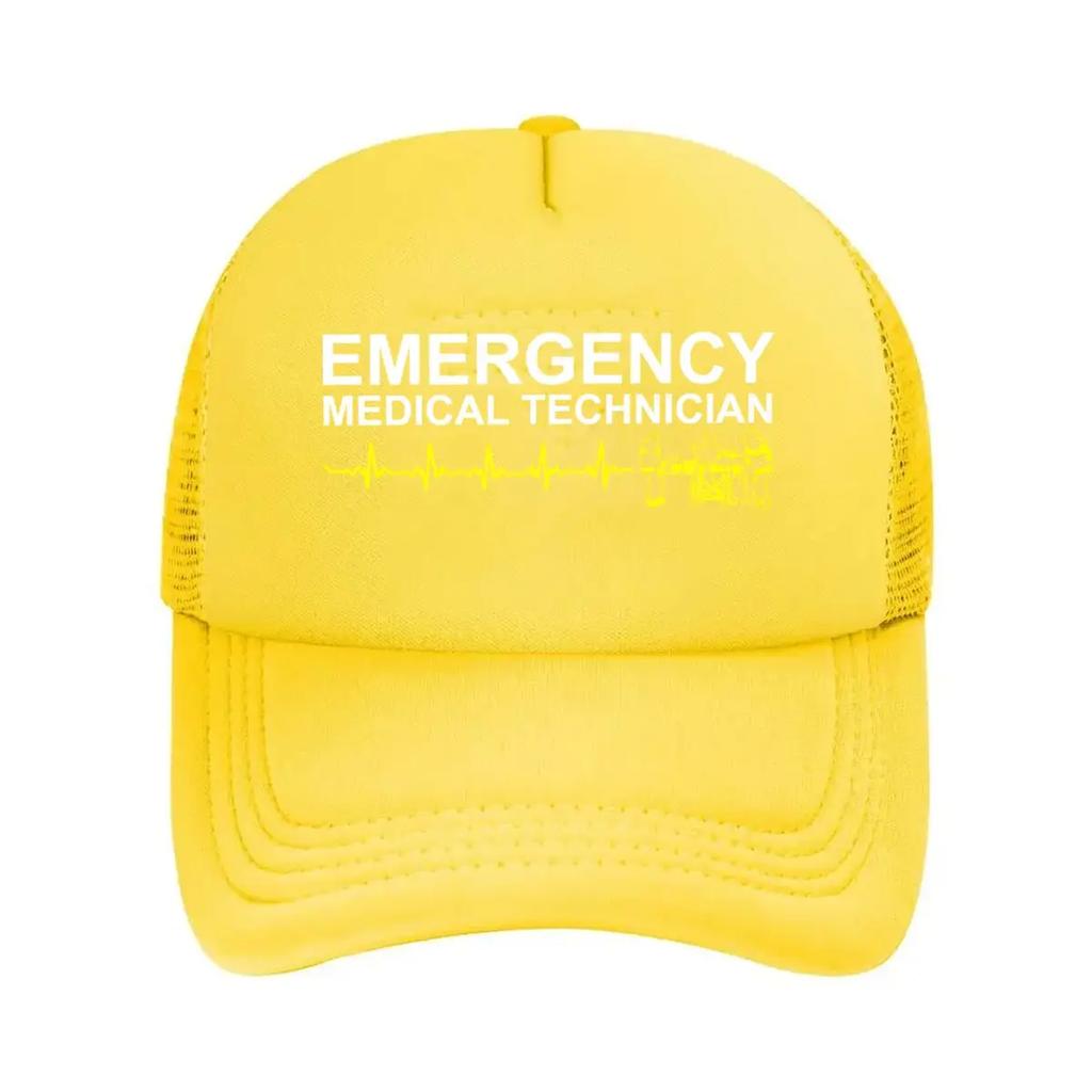 EMT Text Medical  Inspired Technician Tribute Design Mesh Baseball Cap
