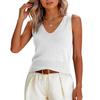 Damen Mode Cropped V-Ausschnitt Ganzstrick Cami Top
