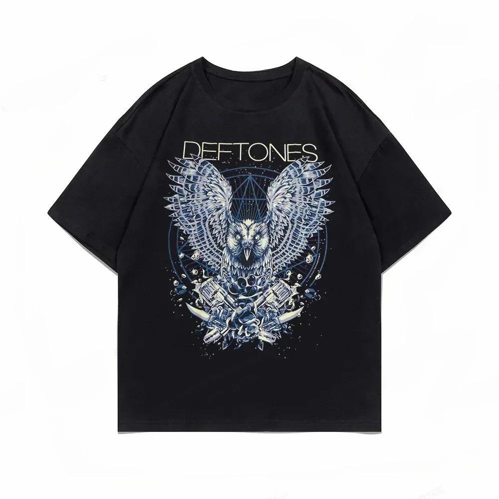 Women T Shirt Deftones Cute Trendy Print Tops Tee Black T-shirt Female Summer T-shirt 90s Girls Graphic Tee Female Cute Tops Tee