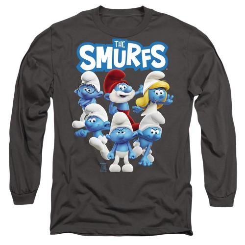 The Smurfs Unisex Adult Group Shot Long-Sleeved T-Shirt
