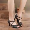 Standard Tanzschuhe Damen Latin 7,5 cm Bachata Tango Tanzschuhe Salsa Ballroom