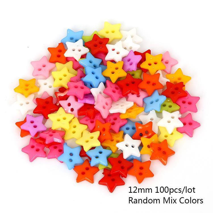 Colorful Plastic Button Set: Heart, Star, Butterfly, Round - DIY Jewelry Craft Accessories