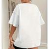 European Size Women'S Hello 2026 Happy New Year Pattern Printed T-shirt Top Women'S Loose Casual White Round Neck Short Sleeve T-shirt