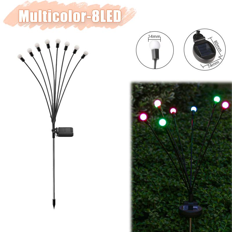 Solar Firefly Lights with 6/8/10 LEDs Starlight Swaying Garden Landscape Ambiance Lights for Patio Trail Outdoor Decor
