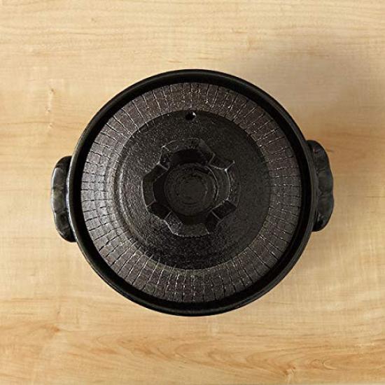 Minosarara Kurojukusa Deep Earthenware Pot for Direct for People Fire, No. 7, 1-2