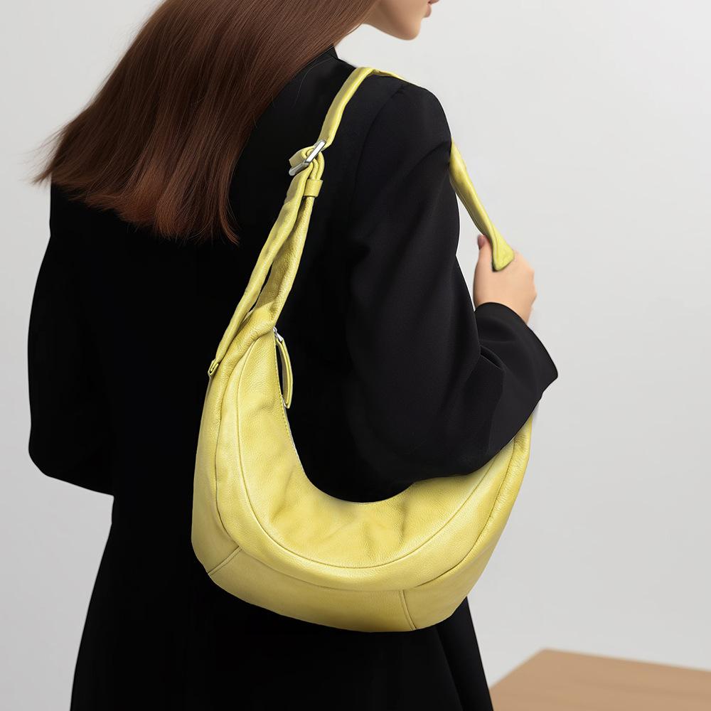 Simple Style Dumpling Bag Women's Leather Bag Fashion Trend Messenger Bag Commuter Shoulder Bag