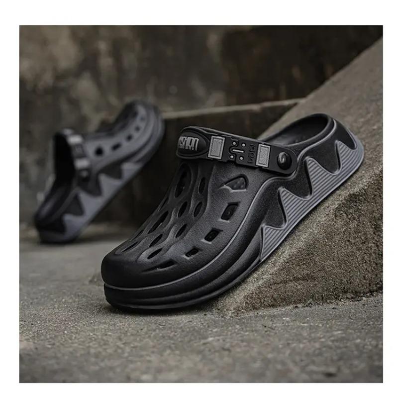 Men's Dual-purpose Thick-soled Clogs Non-slip Breathable Beach Slippers Adjustable Garden Shoes